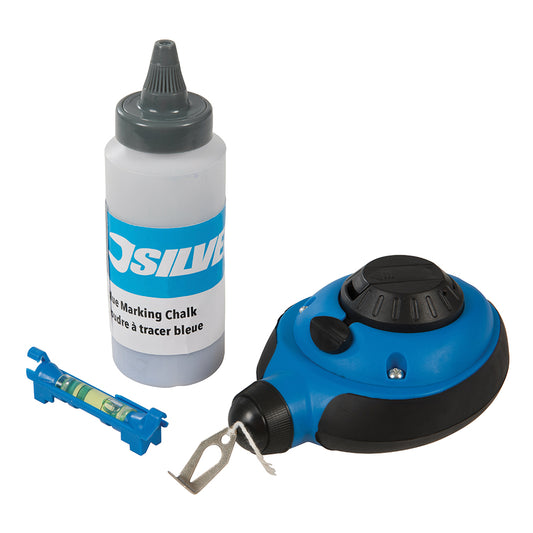 Silverline 3:1 Fast Rewind Chalk Line Set 3pce 30m