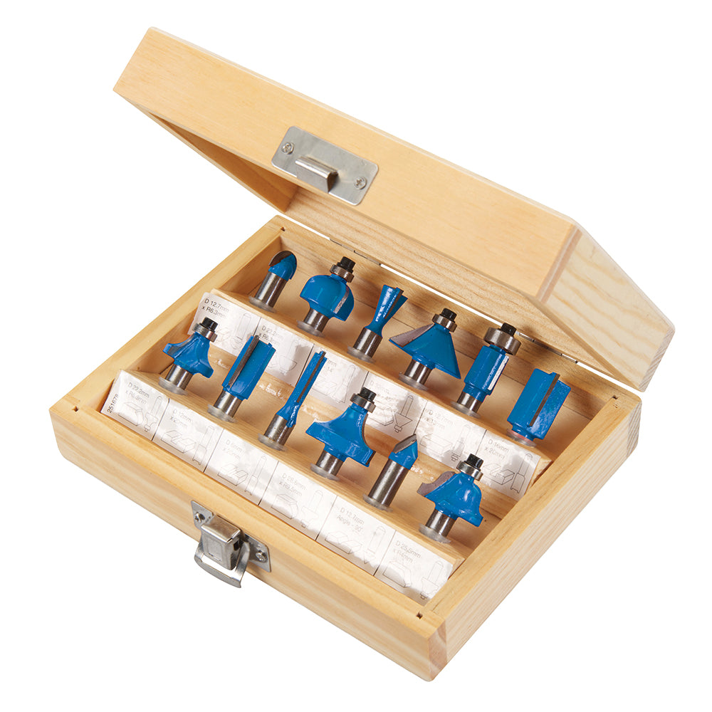 Silverline 8mm TCT Router Bit Set 12pce 8mm