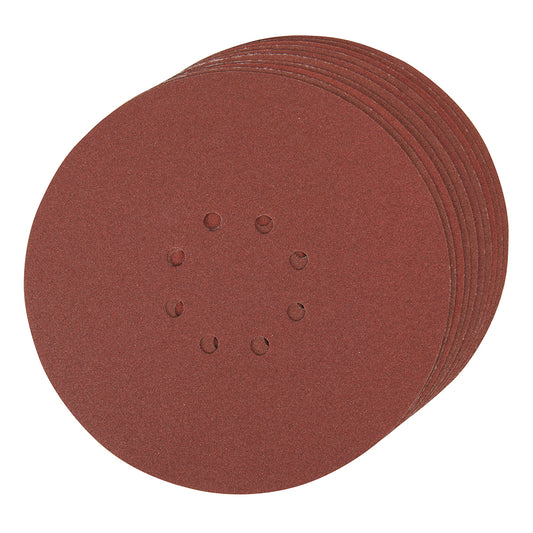 Silverline Hook & Loop Discs Punched 225mm 10pk 120 Grit