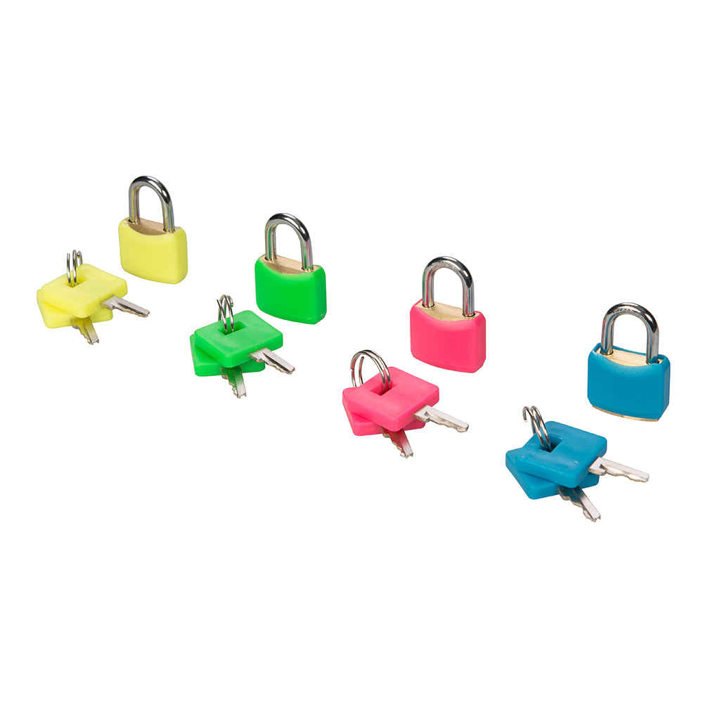 Silverline Hi-Vis Brass Padlocks Set 4pce 20mm