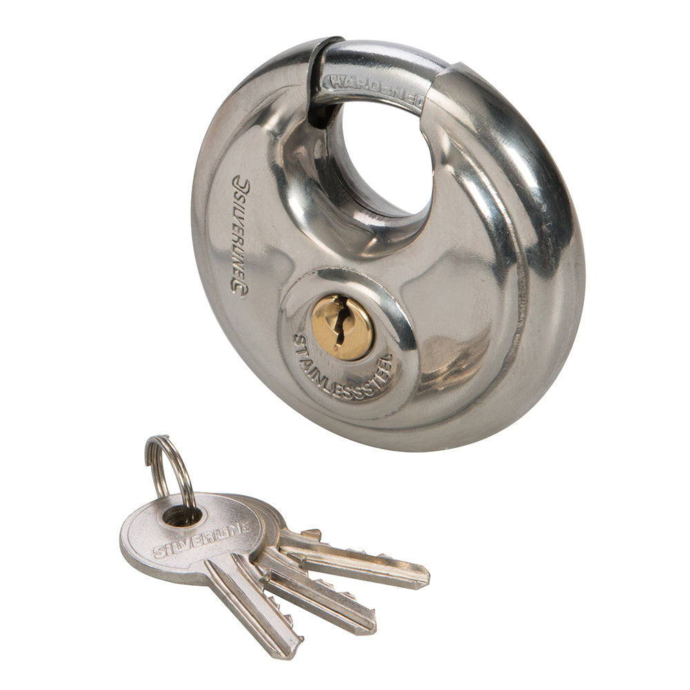 Silverline Stainless Steel Disc Padlock 70mm