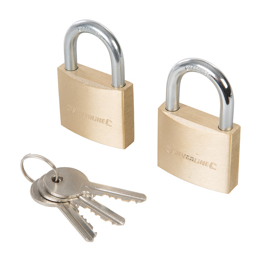 Silverline Keyed Alike Padlocks 2pk 40mm