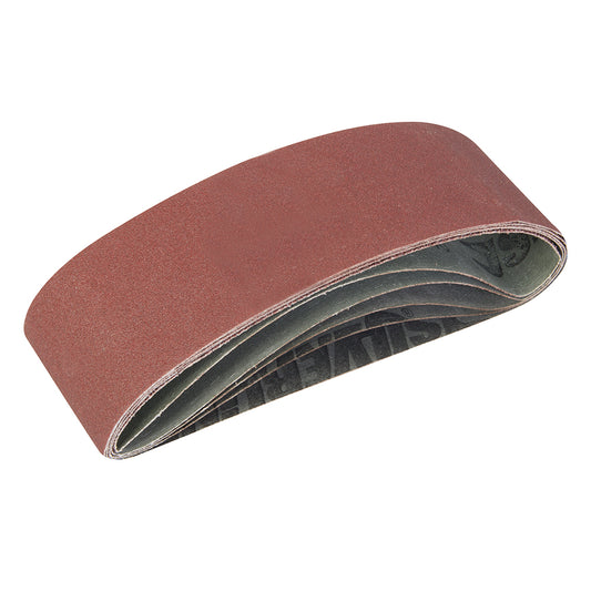 Silverline Sanding Belts 75 x 533mm 5pce 40, 60, 2 x 80, 120G