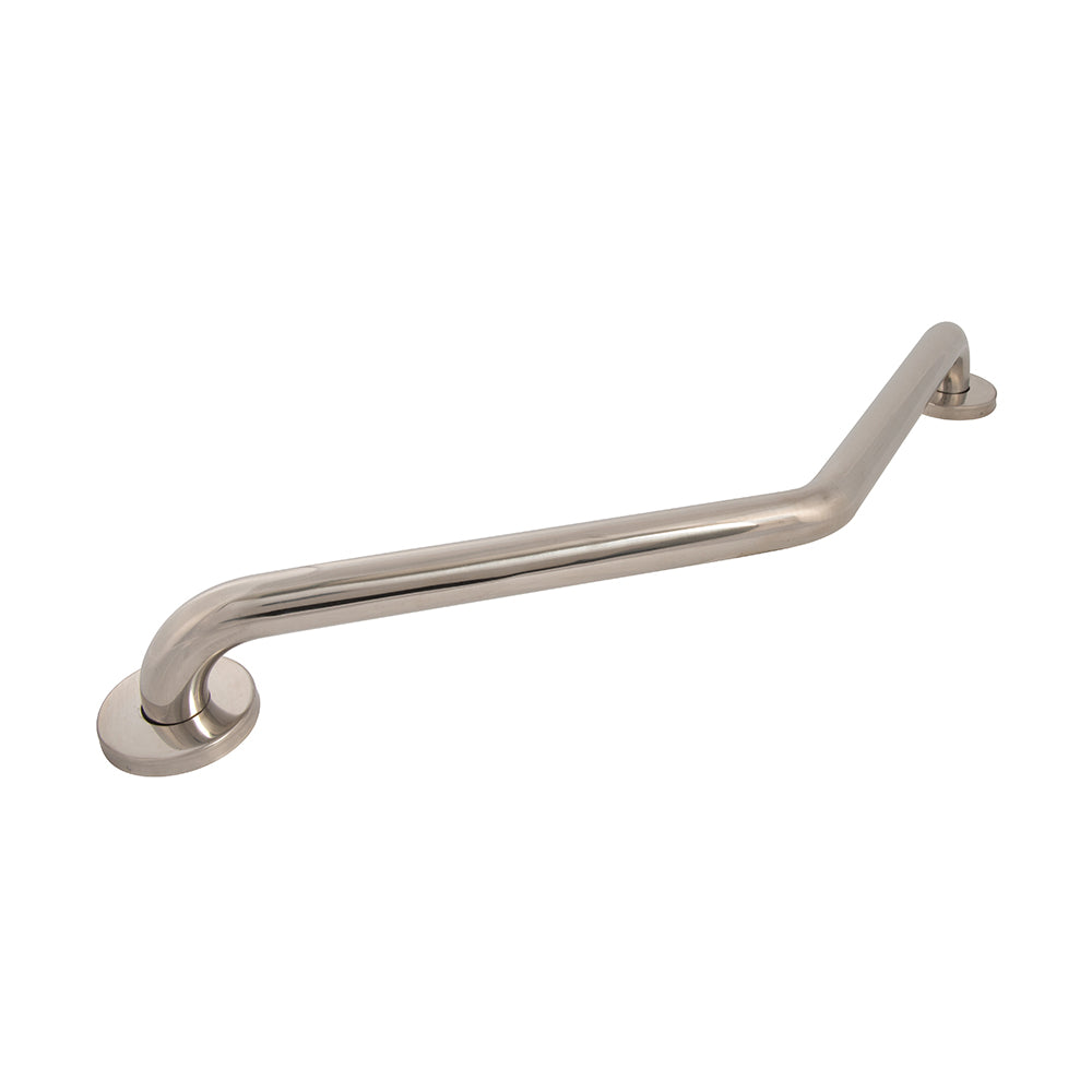 Plumbob Angled Bathroom Grab Bar Polished Stainless Steel 250 x 590mm