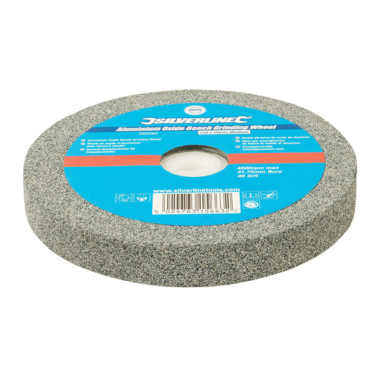 Silverline Aluminium Oxide Bench Grinding Wheel 150 x 20mm 46G Medium