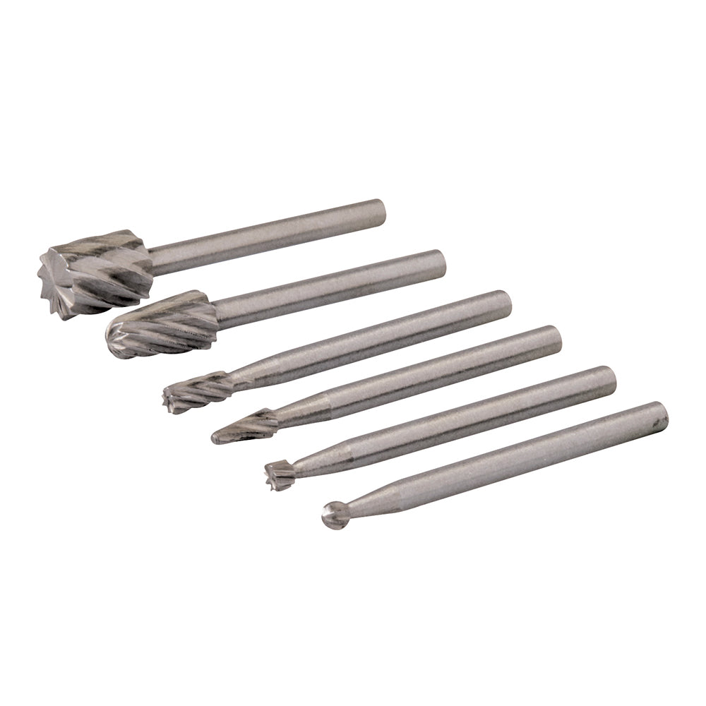 Silverline Rotary Tool HSS Burr Set 6pce 2, 3, 5, 7mm Dia