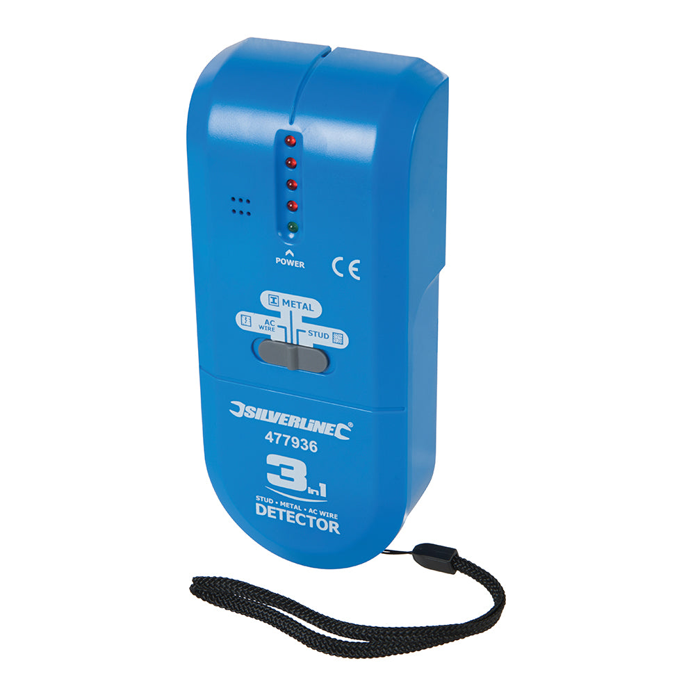 Silverline 3-in-1 Detector Compact 1 x 9V (PP3)