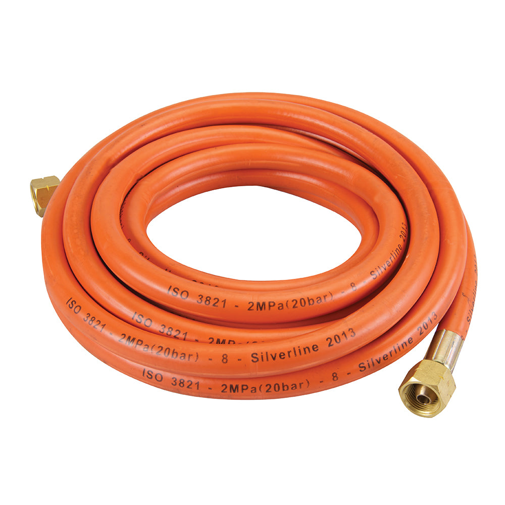 Silverline Gas Hose with Connectors 5m