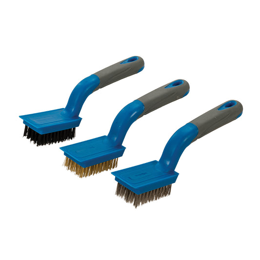 Silverline Medium Wire Brush Set 3pce 5 Row