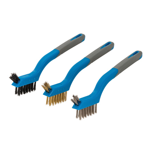 Silverline Mini Wire Brush Set 3pce 175mm