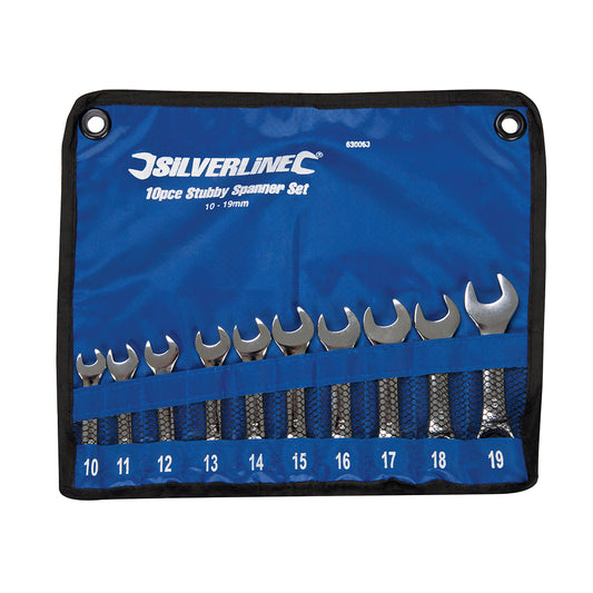 Silverline Stubby Spanner Set 10pce 10 - 19mm