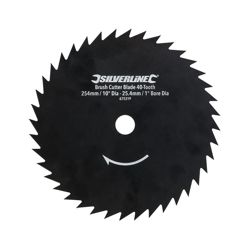 Silverline Brush Cutter Blade 40-Tooth 254mm / 10" Dia - 25.4mm / 1" Bore Dia