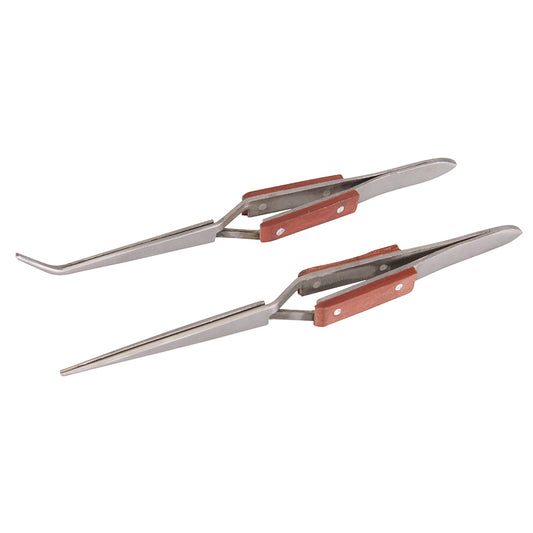 Silverline Cross-Action Tweezer Set 2pce 162 / 165mm