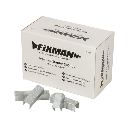 Fixman Type 140 Staples 5000pk 10.55 x 10 x 1.26mm