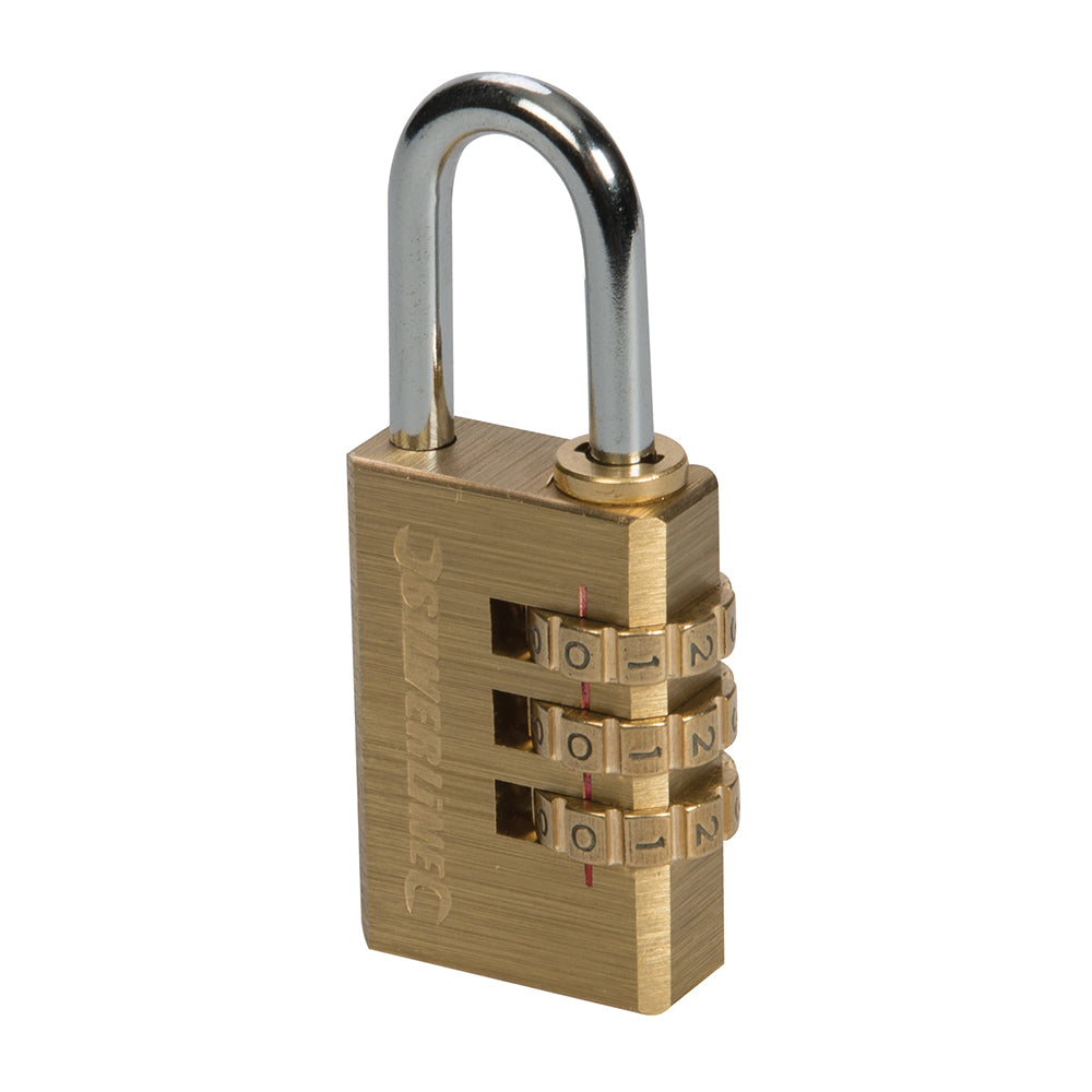 Silverline Combination Padlock Brass 3-Digit