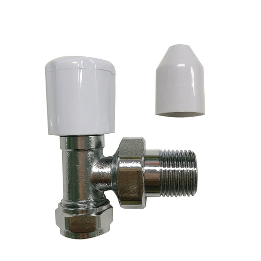 Plumbob Chrome-Plated Angled Radiator Valve 15mm