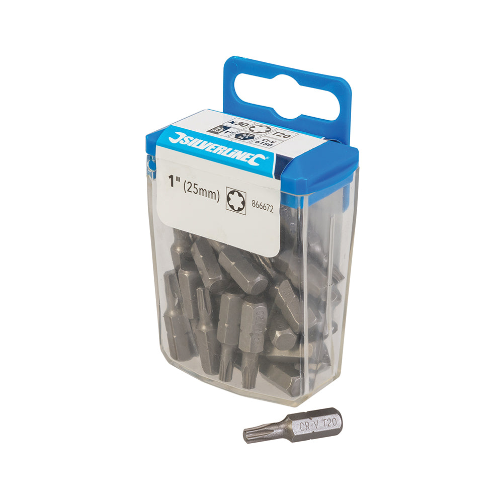 Silverline T20 Cr-V 6150 Screwdriver Bits 30pk T20