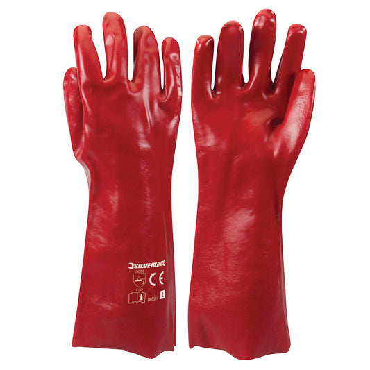 Silverline Red PVC Gauntlets L 10