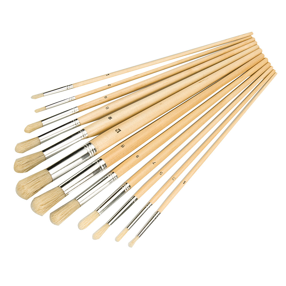 Silverline Artists Paint Brush Set 12pce Round Tips