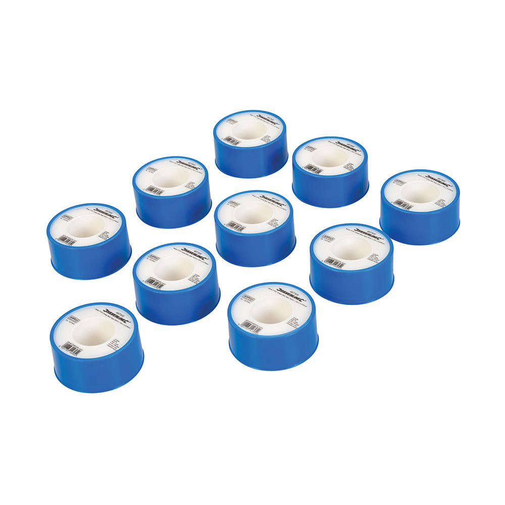 Silverline White PTFE Thread Seal Tape 10pk 19mm x 12m