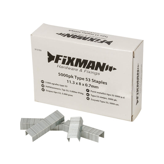 Fixman Type 53 Staples 5000pk 11.25 x 8 x 0.75mm