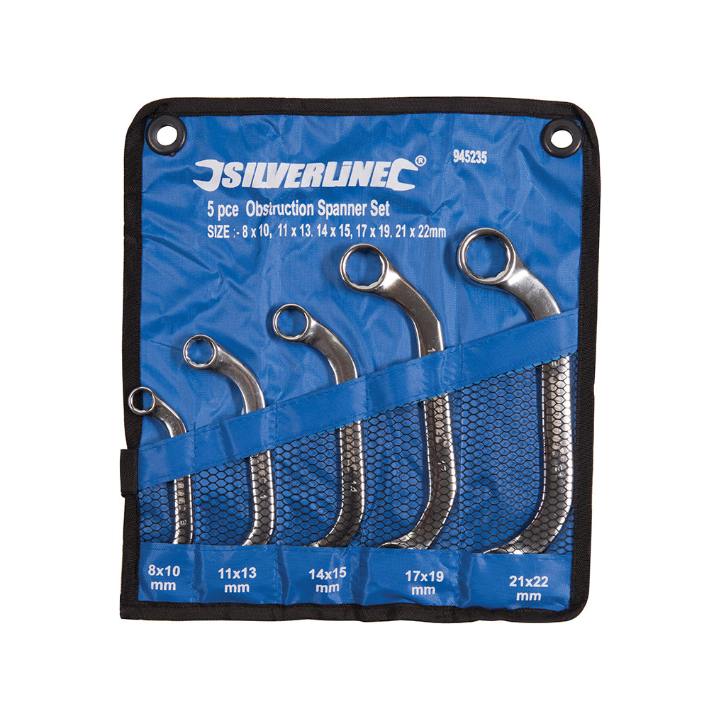 Silverline Obstruction Spanner Set 5pce 8 - 22mm