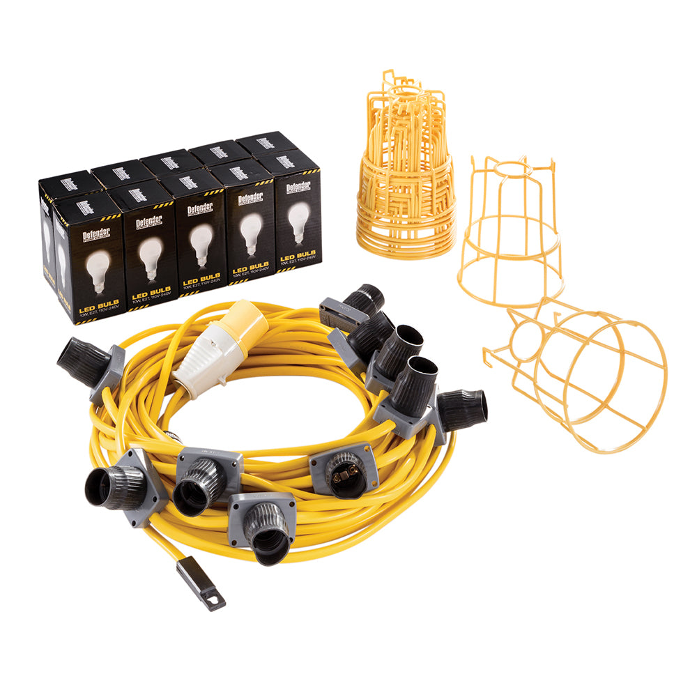 Defender 100W LED ES Festoon Kit 22m 110V