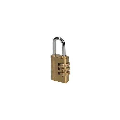 744867 Silverline Combination Brass Padlock 3-Digit