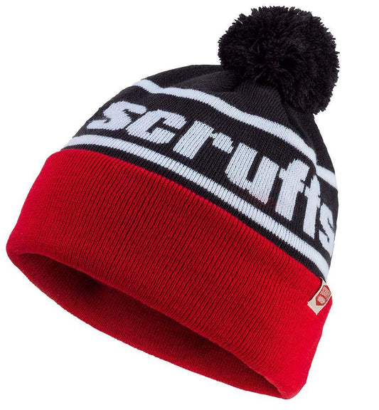 Vintage Bobble Hat, Black/Red - SCRUFFS