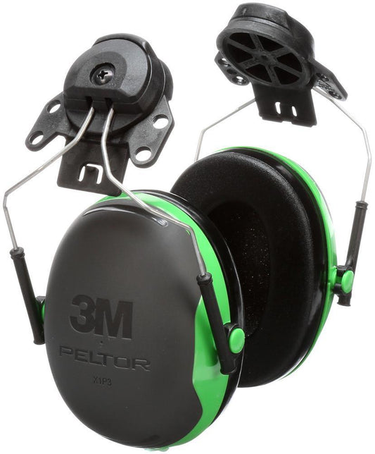 26 dB P3E Helmet Mounted Ear Defenders, Black/Green - X1P3