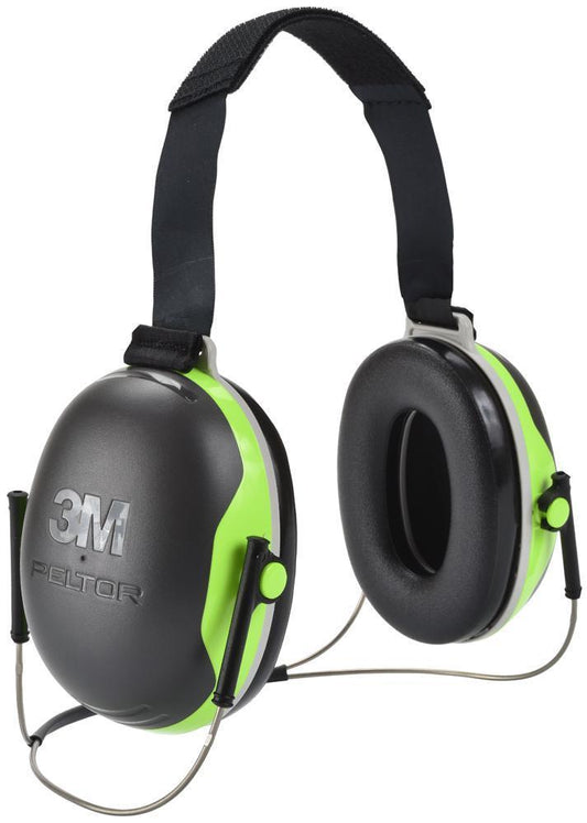 33 dB Neckband Ear Defenders, Black/Hi-Vis Green - X4B