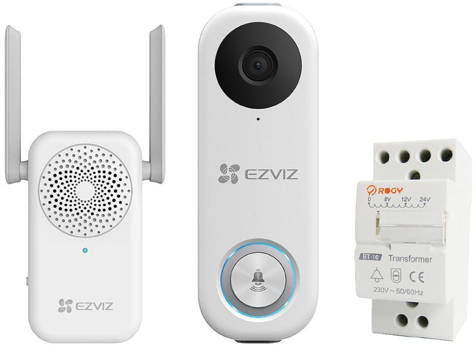 WiFi Video Doorbell Kit with Chime & Transformer, 1080p Full HD, IP65 - CS-BD-DB1C