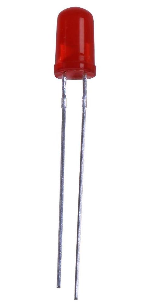 5mm Red LED, Diffused, 18mA, 2.2V, Pack of 10 - PSG91860