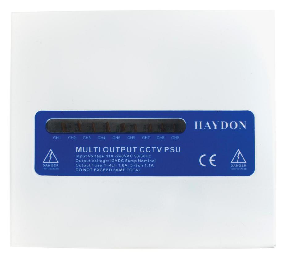 Multi Way 4-9 Output CCTV Power Supply, 5A - HAY-PSUMULTI5A