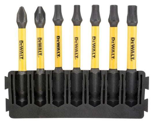 57mm FlexTorq Extreme Phillips, Pozidriv & Torx Mix Bar Screwdriver Bits, 7 Piece - DT70820-QZ