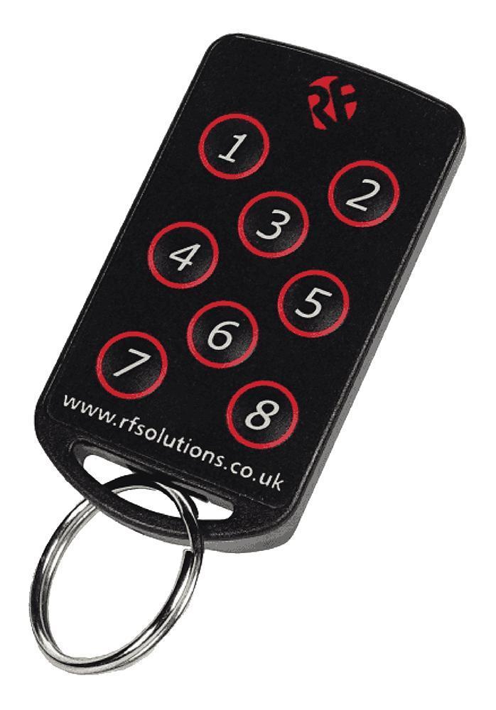 8 Channel Keyfob Transmitter, 433MHz - FOBBER-4T8