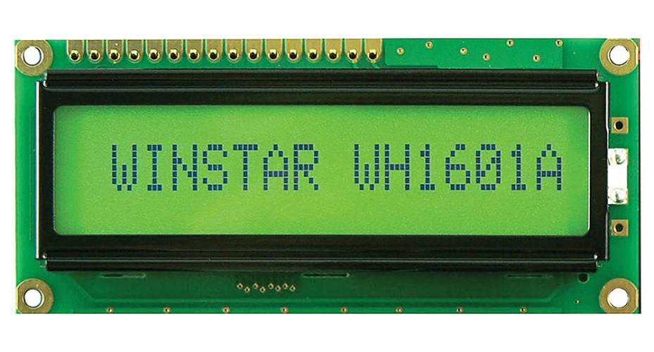 LCD Display Module, 16x1, STN Positive, Yellow Green Reflective - WH1601A-NYG-ETV#