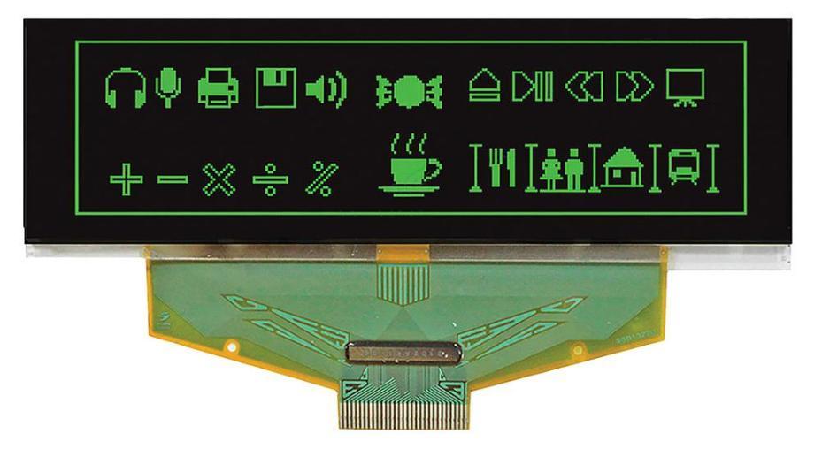 OLED Display Module, 256 x 64 Dots, Passive Matrix, Green - WEX025664BGAP3N00000