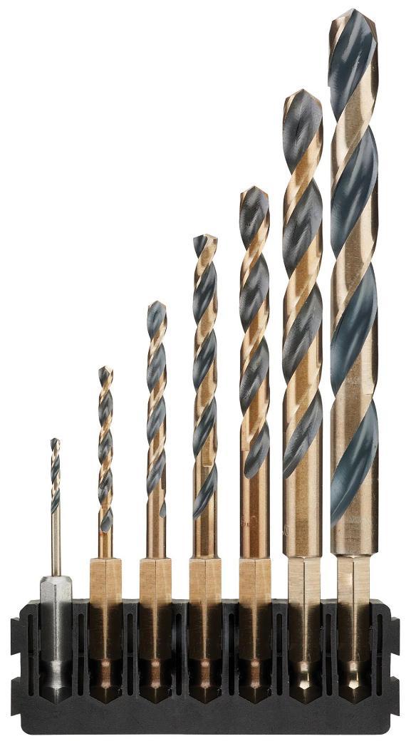 Hex Shank Black & Gold Drill Bit Bar Set, 7 Piece - DT70831-QZ