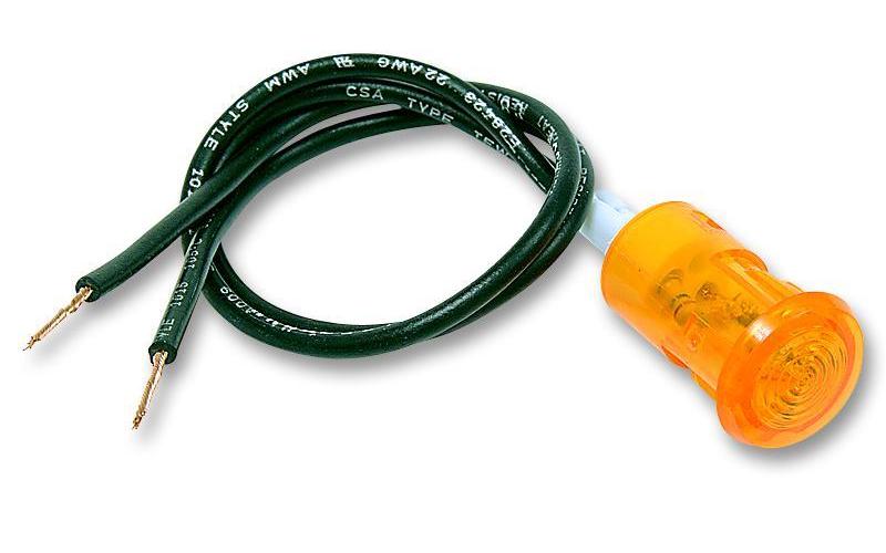 Neon Indicator, 250V AC, 20mA, 12.7mm, Amber - L058900NAC