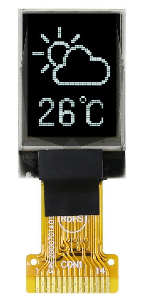 OLED Graphic Display Module, 48x64, White on Black, 3V, I2C, - MCOT048064A1V-WI