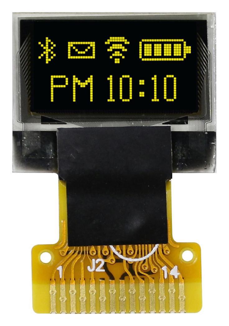 OLED Graphic Display Module, 64x32, Yellow on Black, 3V, I2C - MCOT064032A1V-YI