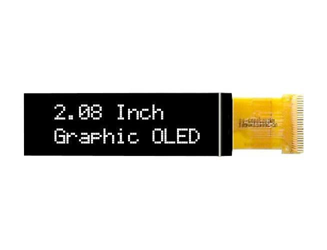 OLED Graphic Display Module, 256x64, White on Black, 3V, I2C, PArallel, SPI - MCOT256064DY-WM