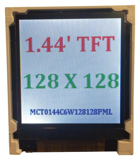 TFT LCD, Transmissive, 128 x 128 Pixels, Portrait, RGB, 3.3V, Parallel, SPI - MCT0144C6W128128PML