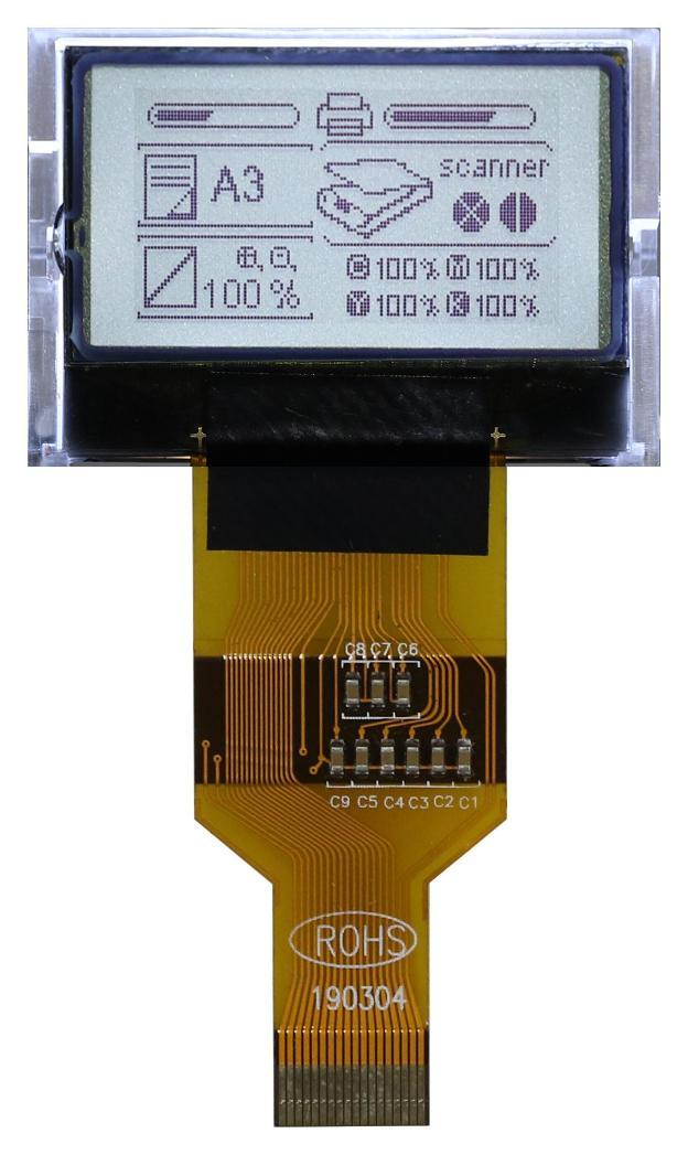 LCD Graphic Display Module, 128x64, Black on White, 3.1V, Parrallel, Transflective - MDCOG128064A6W-FPTLW