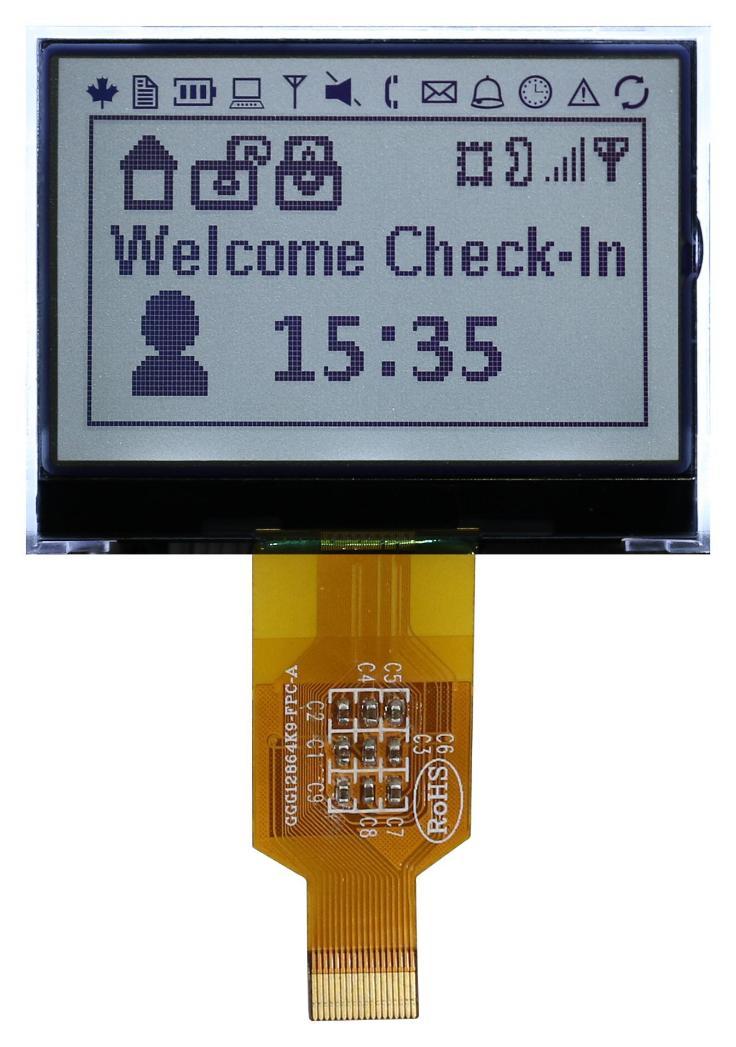 LCD DISPLAY, FSTN, 128 X 64 PIXEL, 3.1V - MDCOG128064B6W-FPTLW