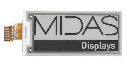 E-Paper Display Module, 128 x 296 Pixels, 3V, Black on White, SPI, - MDE029A128296BW