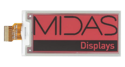 E-Paper Display Module, 128 x 296 Pixels, Black / Red on White, 3V, SPI - MDE029A128296RBW