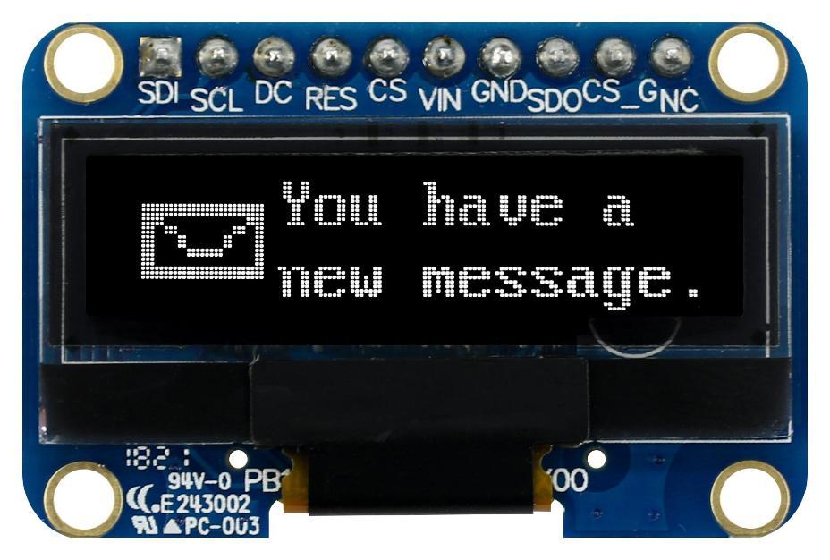 OLED Graphic Display Module, 128 x 32, White on Black, 3V, SPI, Passive Matrix - MDOB128032HV-WS