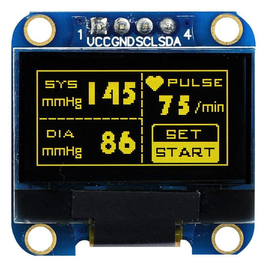 OLED Graphic Display Module, 128 x 64, Yellow on Black, I2C, Passive Matrix - MDOB128064V2V-YI